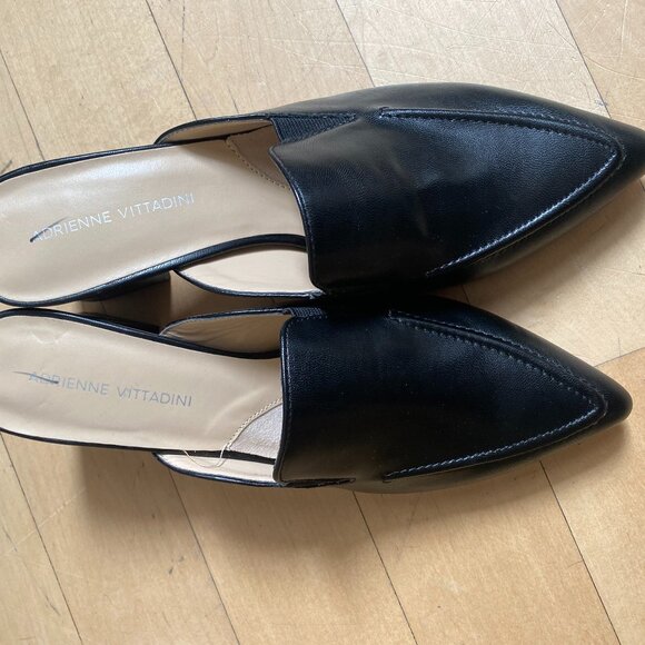 Adrienne Vittadini black slip on "Noril" Mule black block heel missize 8 & 9 - Picture 1 of 6